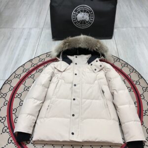 Canada Goose Wyndham Parka White/Red Label With Fur Down Jacket  (29 Style Jacket)