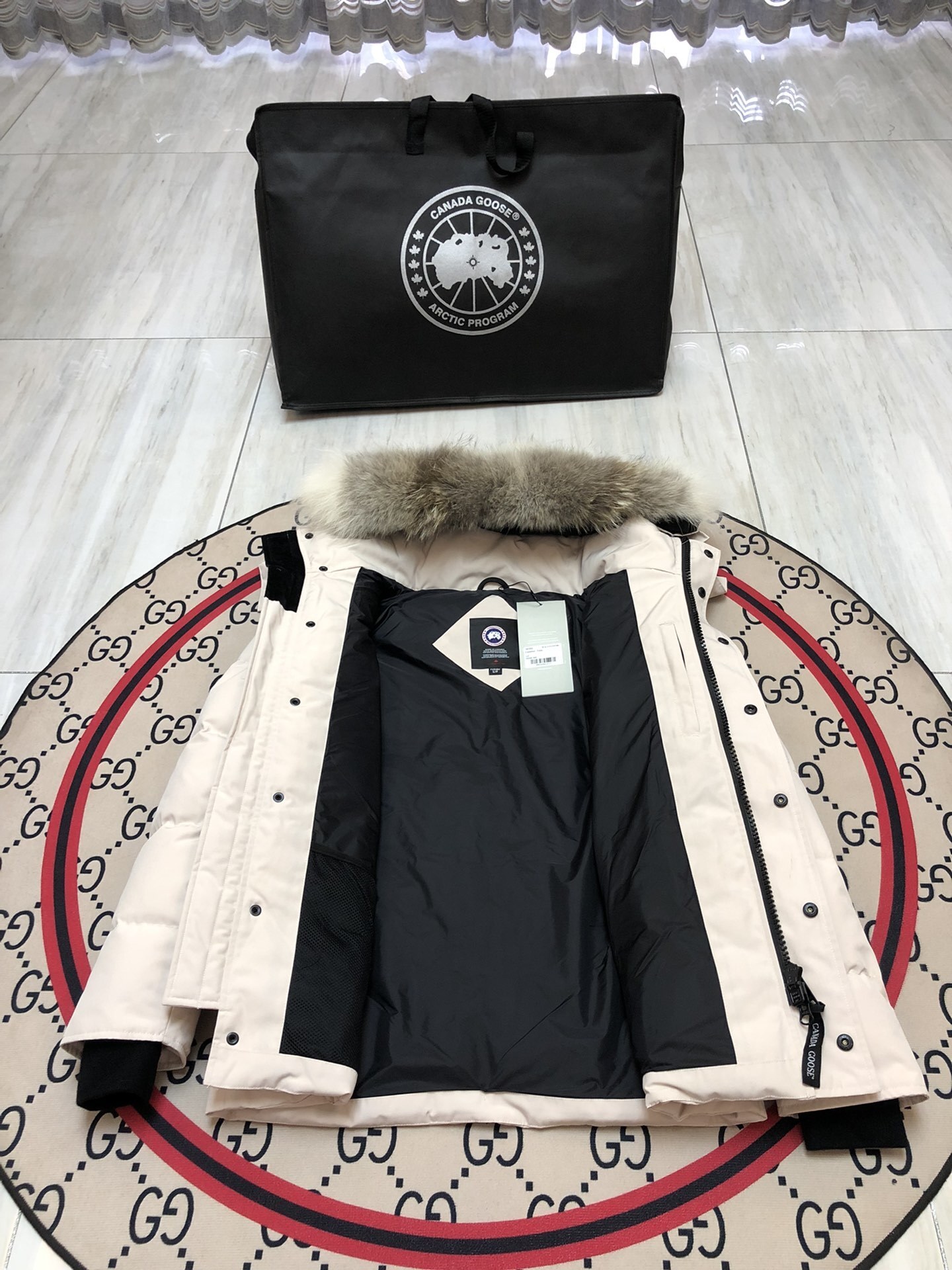Canada Goose Wyndham Parka White/Red Label With Fur Down Jacket (29 Style Jacket) - Image 3