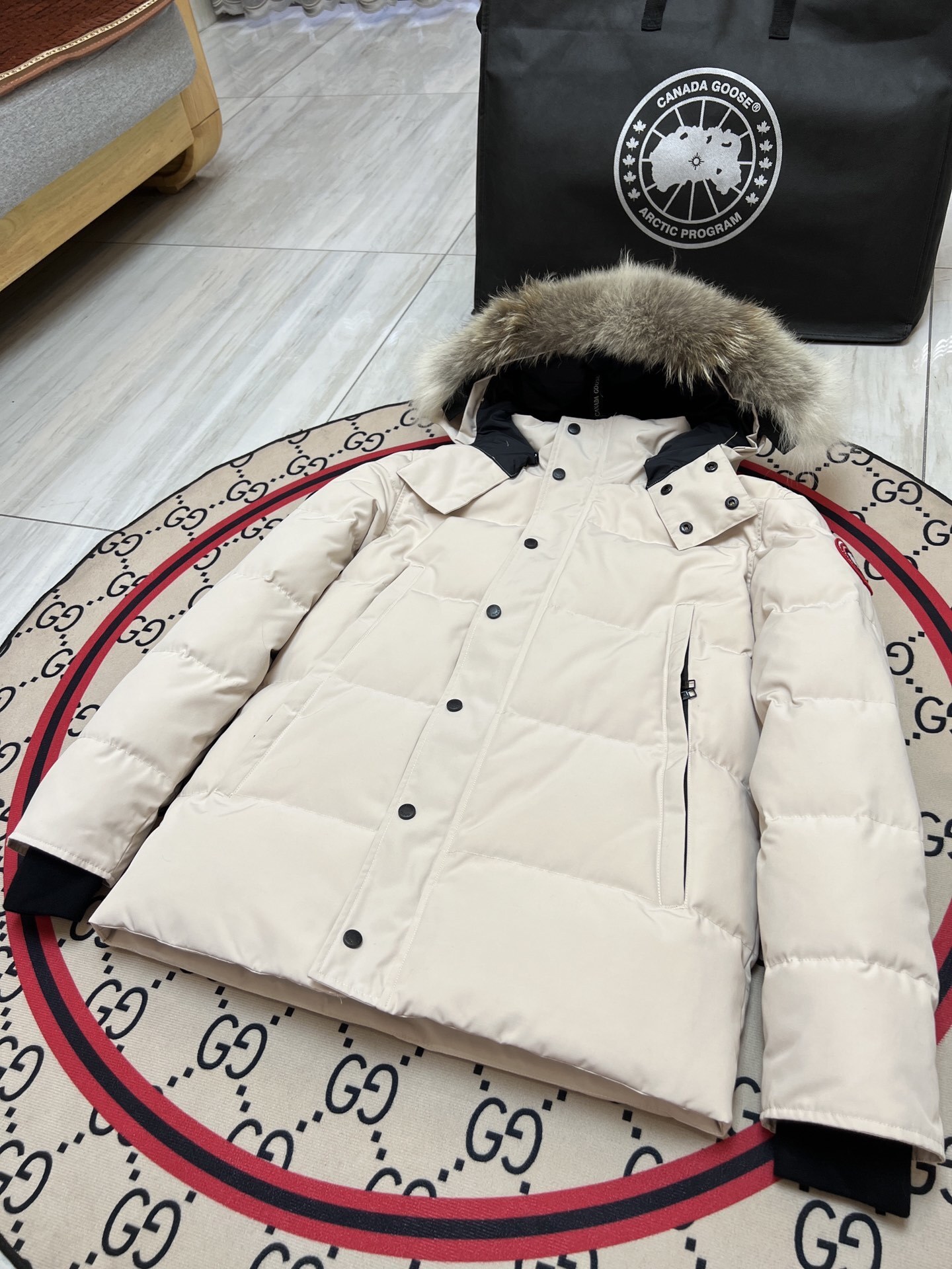 Canada Goose Wyndham Parka White/Red Label With Fur Down Jacket (29 Style Jacket) - Image 4